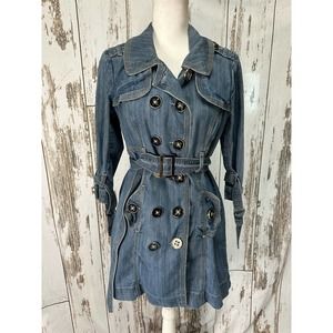 Christopher Banks Long Double Breasted Jean Jacket